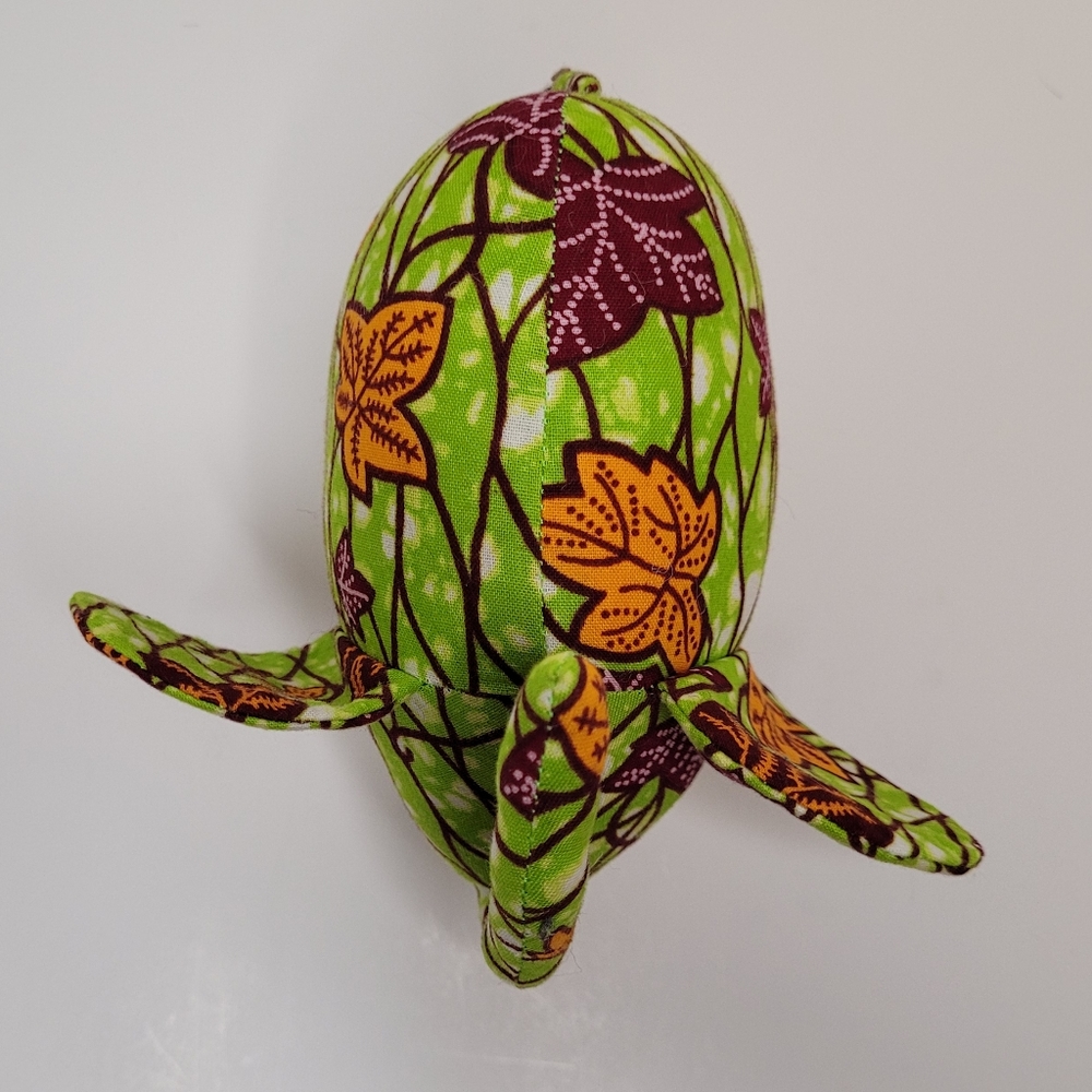 Lovely Fall Leaf Motif Green Small Stuffed Elephant Accent Pillow RARE - Picture 9 of 14